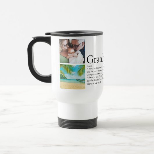 祖父母の定義フォトコラージュ トラベルマグ (左)