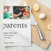 祖父母の定義9フォトコラージュ キッチンタオル (四つ折り)