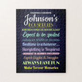 祖父母の家の規則パーソナライズされた ジグソーパズル (縦)