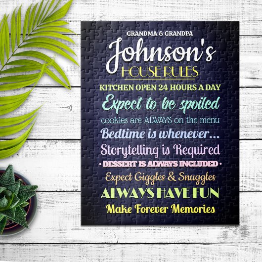 祖父母の家の規則パーソナライズされた ジグソーパズル