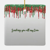 祖父母の少女のクリスマスの飾り セラミックオーナメント (裏面)