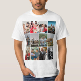 祖父母の思い出の12枚フォトコラージュテンプレート Tシャツ