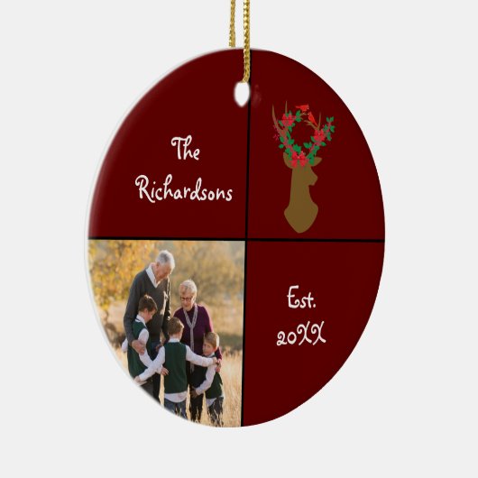 祖父母の愛のクリスマスフォト セラミックオーナメント (右)