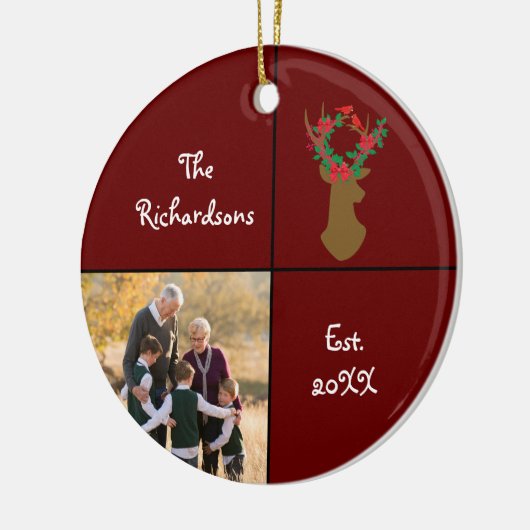 祖父母の愛のクリスマスフォト セラミックオーナメント (左)