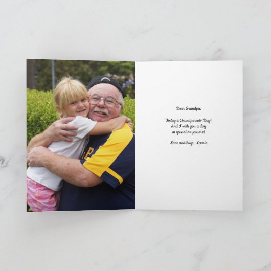 祖父母の日のフローラフォトカード カード (内部)