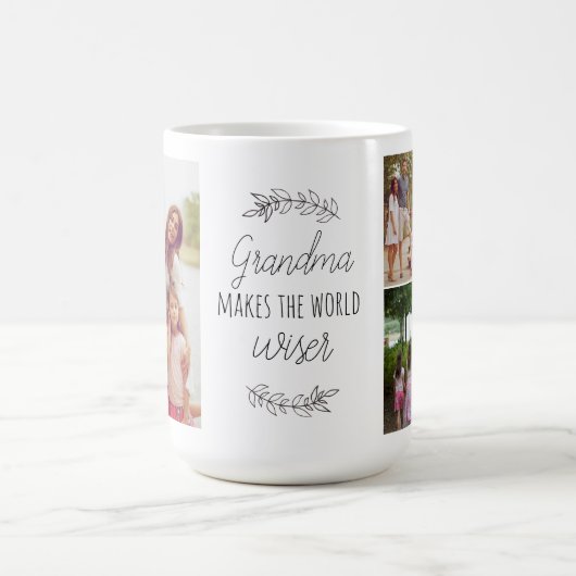 祖父母の日の家族の写真コラージュタイポグラフィ コーヒーマグカップ (中央)