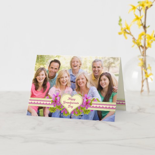 祖父母の日の祖母への愛の写真 カード (黄色い花)