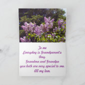 祖父母の日の蝶の薄紫低木 カード (内部)