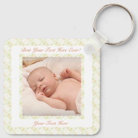 祖父母の日グリーングラ最高のンエバーフォトギフト キーホルダー (裏面)