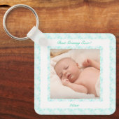 祖父母の日ブルーお最高のばあちゃん今までの写真ギフト キーホルダー (正面)