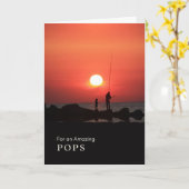 祖父母の日ポップ魚釣りアットサンセットカード カード (黄色い花)