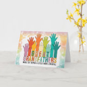 祖父母の日素晴らし祖父カラフル手 カード (黄色い花)