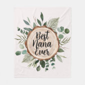 . .祖父母の日素朴の木と葉が幸せ フリースブランケット (正面)