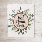 . .祖父母の日素朴の木と葉が幸せ フリースブランケット