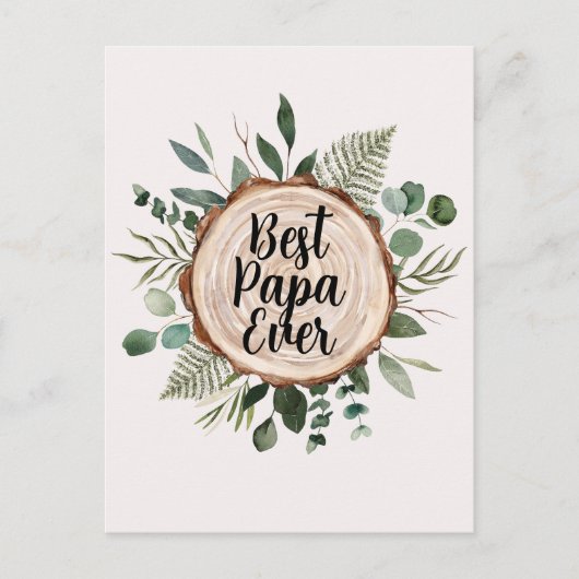 . .祖父母の日素朴の木と葉が幸せ ポストカード (正面)