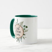 . .祖父母の日素朴の木と葉が幸せ マグカップ (正面左)