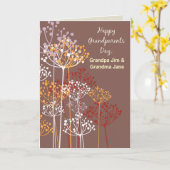 祖父母の日茶色の野草宗教 カード (黄色い花)