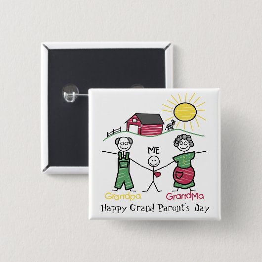 祖父母の日- 缶バッジ (正面&裏面)