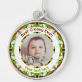 祖父母の日Green 最高の Granny Ever写真ギフト キーホルダー (正面)