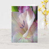 祖父母の日Nana, Pink Gladiolus写真 カード (黄色い花)