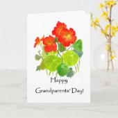 祖父母の日Nasturtiumグリーティングカード カード (黄色い花)