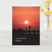 祖父母の日Opi魚釣りアットサンセット カード (黄色い花)