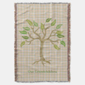 祖父母の木の格子縞のブランケット スローブランケット (正面縦)