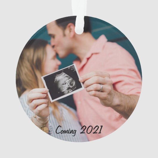 祖父母の発表のパーソナライズされたクリスマス オーナメント (裏面)