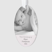 祖父母の第1回のパーソナライズされたクリスマス写真名 オーナメント (正面)