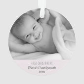 祖父母の第1回のパーソナライズされたクリスマス名写真 オーナメント (裏面)