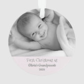 祖父母の第1回のパーソナライズされたクリスマス名写真 オーナメント (裏面)