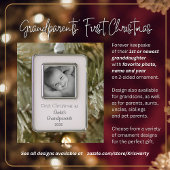 祖父母の第1回パーソナライズされたクリスマス年 シルバープレートフレームオーナメント