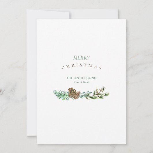 祖父母の葉の写真として私たちの最初のクリスマス 招待状 (裏面)