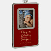 祖父母の記念品の写真として私達の初めてのクリスマス シルバープレートフレームオーナメント (右)