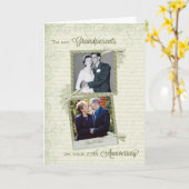 祖父母の記念日にお祝い-Custom Then&Now カード (黄色い花)