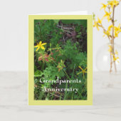 祖父母の記念日の折り畳みグリーティングカード カード (黄色い花)