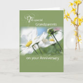 祖父母の記念日ホワイトフラワー カード (黄色い花)