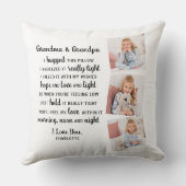 祖父母の詩カスタムおばあちゃん祖父3枚の写真 クッション (裏面)