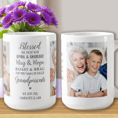 祖父母の詩パーソナライズされた2枚の写真 コーヒーマグカップ