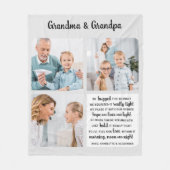 祖父母の詩モダン3パーソナライズされた枚（写真） フリースブランケット (正面)