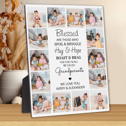 祖父母の詩14パーソナライズされたフォトコラージュ フォトプラーク