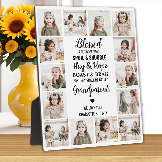 祖父母の詩14パーソナライズされたフォトコラージュ フォトプラーク