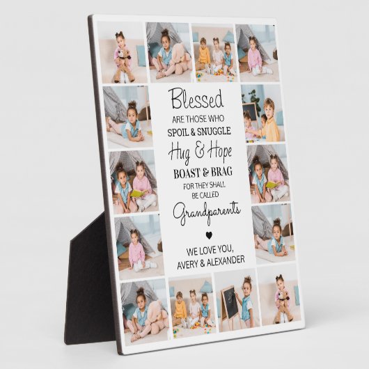 祖父母の詩14パーソナライズされたフォトコラージュ フォトプラーク (側面)