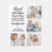 祖父母の詩4パーソナライズされた枚の写真 フリースブランケット (正面)