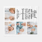 祖父母の詩4パーソナライズされた枚の写真 フリースブランケット (正面(横))