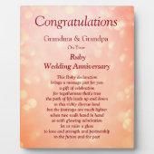 祖父母のRuby結婚の記念日 フォトプラーク (正面)