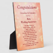 祖父母のRuby結婚の記念日 フォトプラーク (側面)