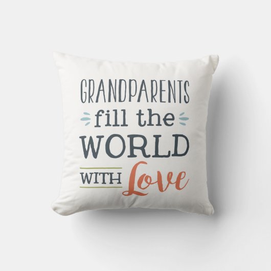 祖父母は世界を愛の枕で満たす クッション (正面)