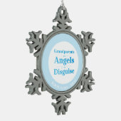 祖父母は変装の天使です スノーフレークピューターオーナメント (左)