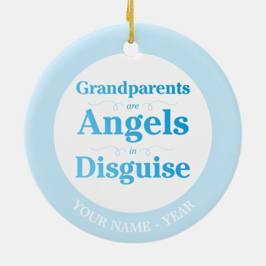祖父母は変装の天使です セラミックオーナメント (裏面)